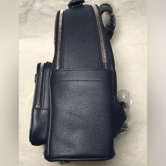 MCM NWT Navy Leather Floral Print Backpack w/Dust Bag - Picture 7 of 16